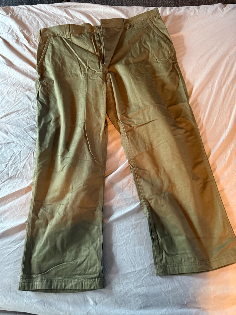 Duluth Trading 44x30 Everyday Twill Carpenter Pants Olive Green Workwear